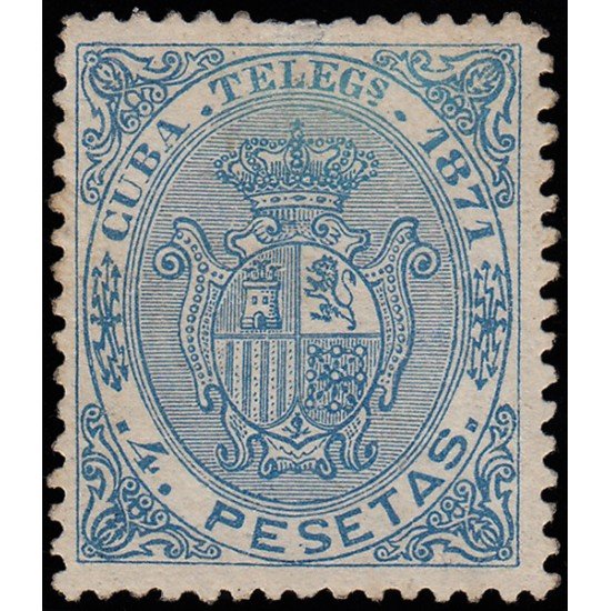 Cuba Telégrafos 19 1871 Escudo de España MH Cuba Telégrafos 19 1871 Escudo de España MH