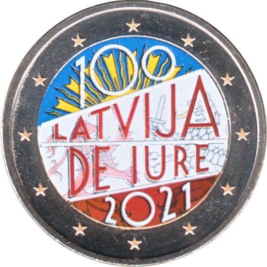 Letonia 2021 2 € euros conmemorativos Color Iure Letonia 2021 2 € euros conmemorativos Color Iure