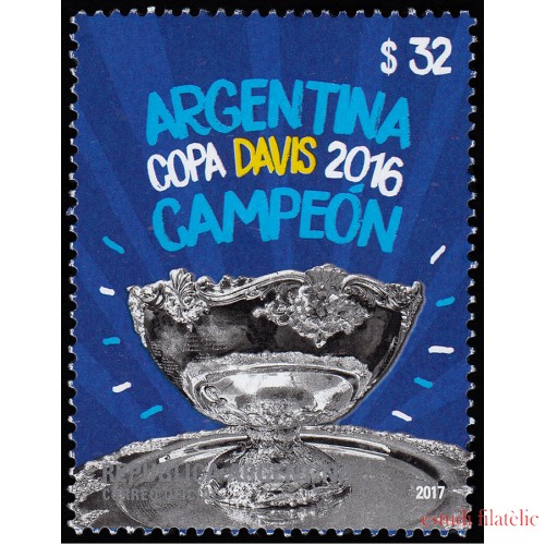 Argentina  3177 2017 Argentina Campeón de la Copa Davis MNH
