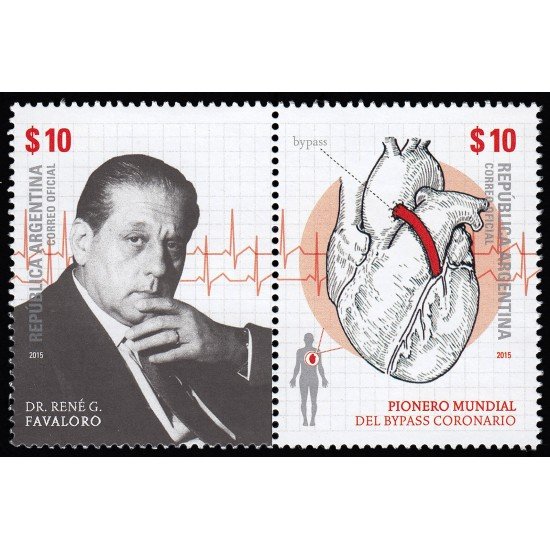 Argentina 3082/83 2015 René Favaloro Cardiólogo MNH Argentina 3082/83 2015 René Favaloro Cardiólogo MNH