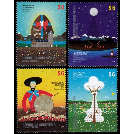 Argentina 3076/79 2015 Fiestas Nacionales MNH Argentina 3076/79 2015 Fiestas Nacionales MNH