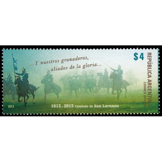 Argentina 3000 2013 Combate de San Lorenzo MNH Argentina 3000 2013 Combate de San Lorenzo MNH