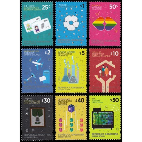 Argentina 3015/23 2014 Serie decenio ganador MNH Argentina 3015/23 2014 Serie decenio ganador MNH