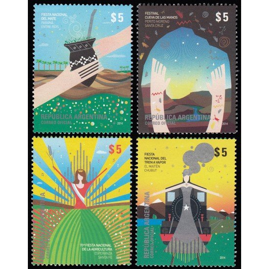 Argentina 3058/61 2014 Fiestas Nacionales MNH Argentina 3058/61 2014 Fiestas Nacionales MNH