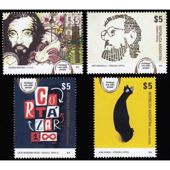 Argentina 3063/66 2014 Concurso Cortazar propio MNH Argentina 3063/66 2014 Concurso Cortazar propio MNH