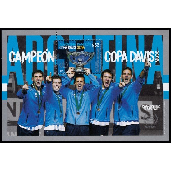 Argentina HB 155 2017 Argentina Campeón de la Copa Davis MNH Argentina HB 155 2017 Argentina Campeón de la Copa Davis MNH