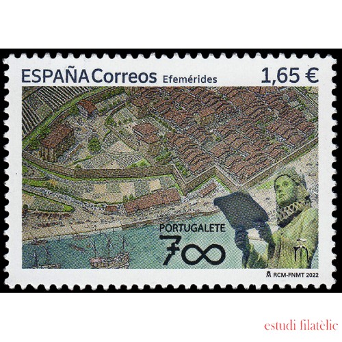 España Spain 5571 2022 Efemérides 700 años fundación Portugalete MNH 