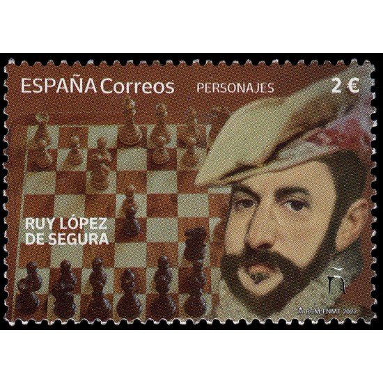 España Spain 5594 2022 Personajes Ruy López de Segura ajedrez MNH España Spain 5594 2022 Personajes Ruy López de Segura ajedrez MNH