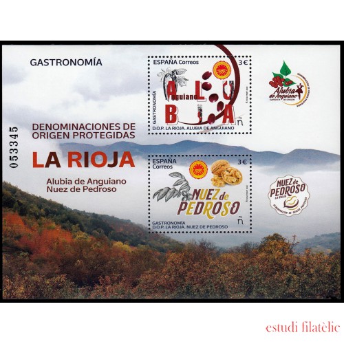 España Spain 5556 2022 Gastronomía D.O. protegidas La Rioja MNH 