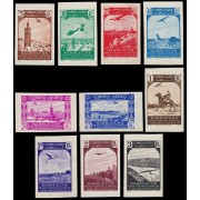 Marruecos Morocco 186/95 1938 Paisajes, avión Landscapes, plane MNH