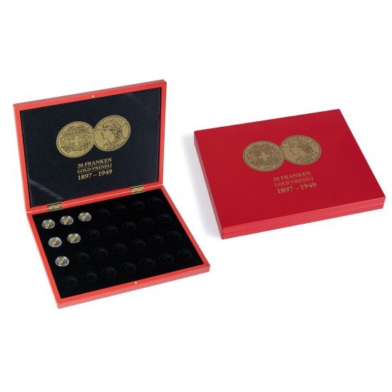 Leuchtturm 365158 Estuche para 28 monedas de oro Vreneli (20 CHF) en cápsulas