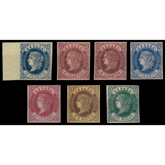 España Spain 57/62 1862 Isabel II Contiene 58A MH España Spain 57/62 1862 Isabel II Contiene 58A MH