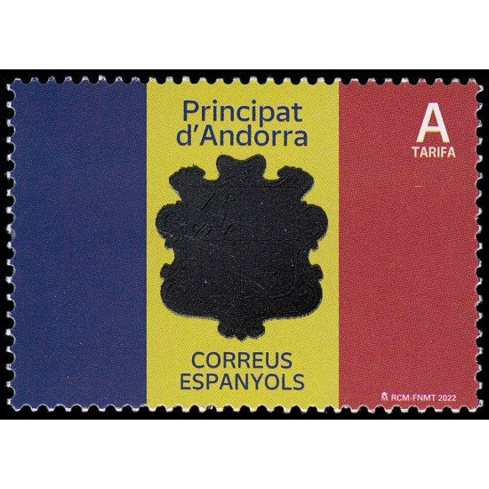 Andorra Española 522 2022 Bandera y escudo de Andorra MNH Tarifa A Andorra Española 522 2022 Bandera y escudo de Andorra MNH Tarifa A