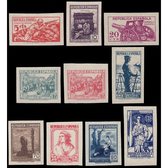 España Spain NE 46/55 1939 No Emitido Correo de Campaña Sin dentar MNH España Spain NE 46/55 1939 No Emitido Correo de Campaña Sin dentar MNH