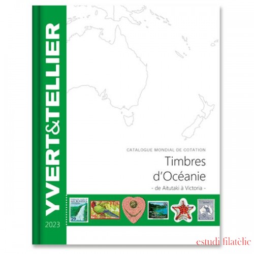 Catálogo Catalogue Yvert 2023 Sellos Oceanía de Aitutaki a Victoria 