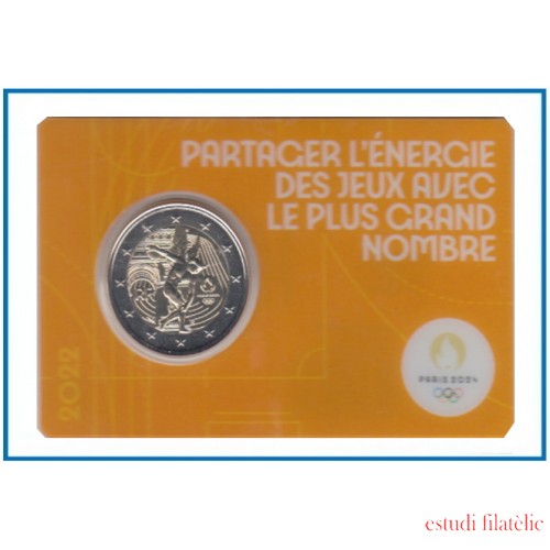 Francia France 2022 Cartera Oficial Coin Card 2€ euros conm. 2a París 2024