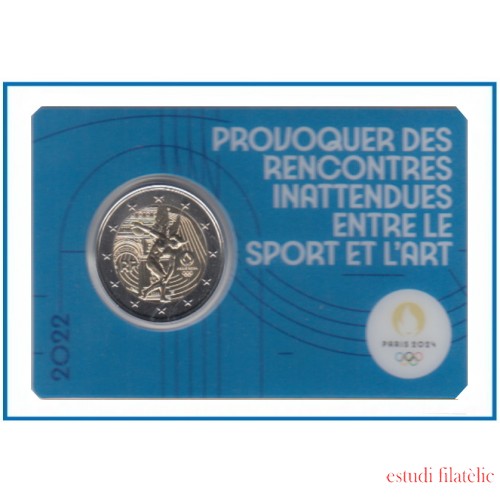 Francia France 2022 Cartera Oficial Coin Card 2€ euros conm. 2az París 2024