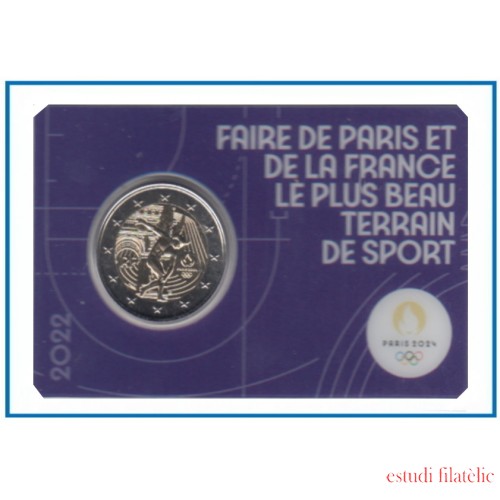 Francia France 2022 Cartera Oficial Coin Card 2€ euros conm. 2l París 2024