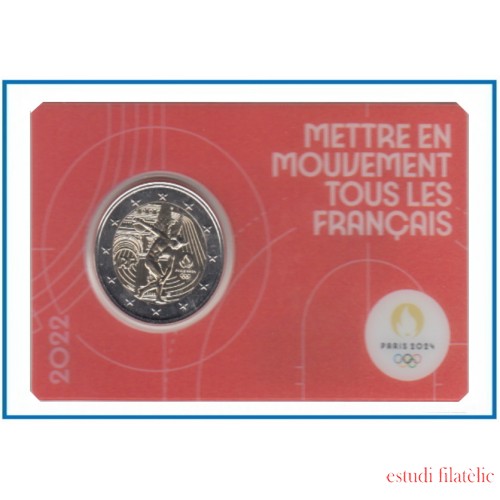 Francia France 2022 Cartera Oficial Coin Card 2€ euros conm. 2r París 2024