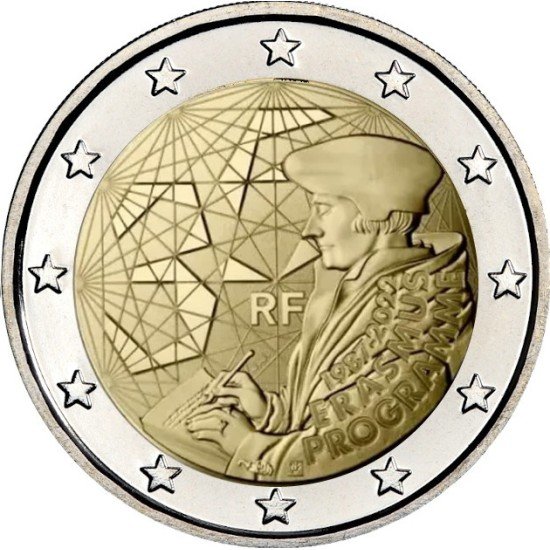 Francia 2022 2 € euros conmemorativos Erasmus Francia 2022 2 € euros conmemorativos Erasmus