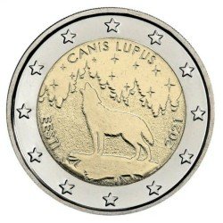 Estonia 2021 2 € euros conmemorativos Lobo Estonia 2021 2 € euros conmemorativos Lobo