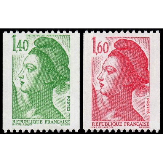 France Francia 2191/92 1982 Libertad Delacroix MNH
