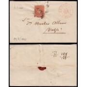 Chile 8 1863 Carta Santiago a Valparaíso Sello Colón