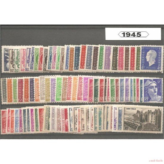 Francia France 1945 Año Completo MH Francia France 1945 Año Completo MH