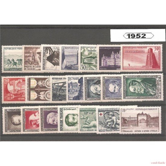 Francia France 1952 Año Completo MH Francia France 1952 Año Completo MH