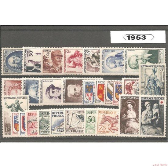 Francia France 1953 Año Completo MH Francia France 1953 Año Completo MH
