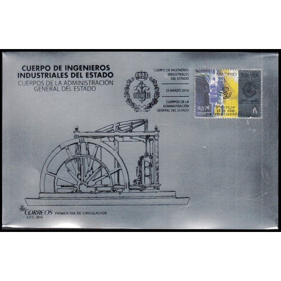 España Spain 5045 2016 Cuerpos del Estado Ingenieros SPD Sobre Primer Día España Spain 5045 2016 Cuerpos del Estado Ingenieros SPD Sobre Primer Día