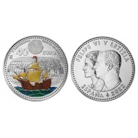 España Spain Euros conm. 40 euros 2022 V Cent. 1ª Vuelta al Mundo J S Elcano 