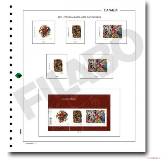 Filabo álbum hojas de sellos de CANADÁ montado con protectores 2015-2017 Filabo álbum hojas de sellos de CANADÁ montado con protectores 2015-2017