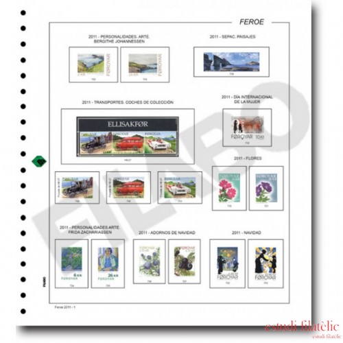 Filabo hojas álbum de sellos de Feroe 2015-2017 montado con protectores 