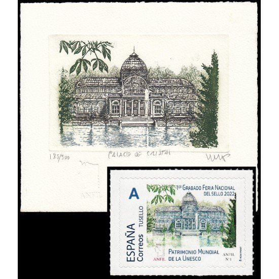 España Spain Grabado 1 Anfil 2022 Palacio de Cristal Tirada 300 ejemplares España Spain Grabado 1 Anfil 2022 Palacio de Cristal Tirada 300 ejemplares