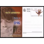 España Spain Entero Postal  ( tarjeta ) 177 2008 Valores Cívicos 016 Contra la violencia de género 