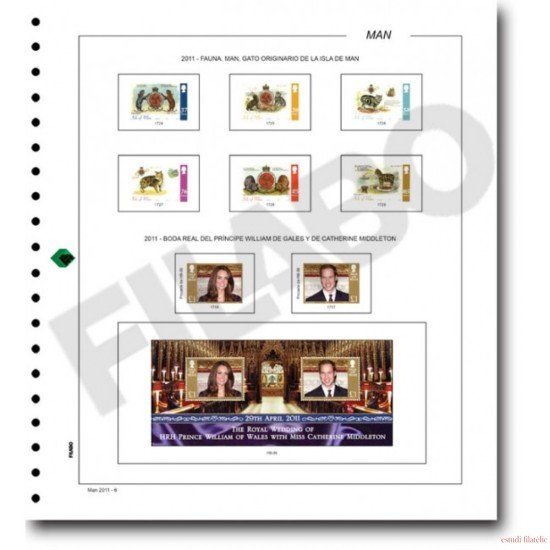 Filabo hojas álbum de sellos de Man 2012-2014 registro montado con protectores