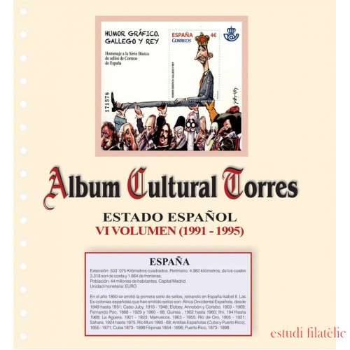 Torres Portada e Índices Estado Español  1991 – 95 Volumen VI  