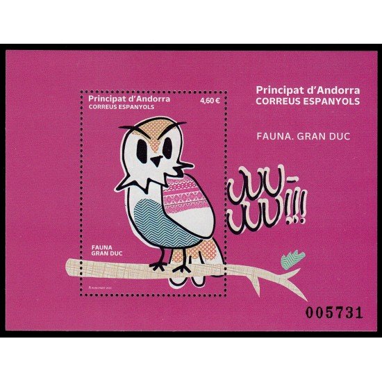 Andorra Española 525 2022 Fauna. Gran Duque MNH Andorra Española 525 2022 Fauna. Gran Duque MNH
