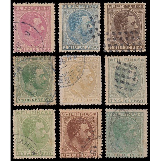 Filipinas Philippines 67/75 1886-89 Alfonso XII Usados Filipinas Philippines 67/75 1886-89 Alfonso XII Usados