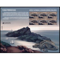 España Pliego Premium 122 2022 Mitos y leyendas. El dragón dormido. Mallorca. Tarifa B MNH España Pliego Premium 122 2022 Mitos y leyendas. El dragón dormido. Mallorca. Tarifa B MNH