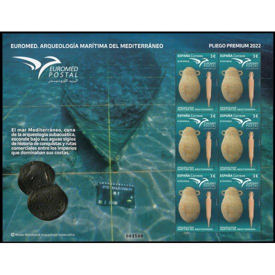 España Pliego Premium 125 2022 Euromed. Arqueología Marítima del Mediterráneo MNH España Pliego Premium 125 2022 Euromed. Arqueología Marítima del Mediterráneo MNH