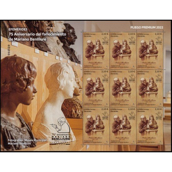 España Pliego Premium 131 2022 75 aniversario fallecimiento de Mariano Benlliure MNH España Pliego Premium 131 2022 75 aniversario fallecimiento de Mariano Benlliure MNH