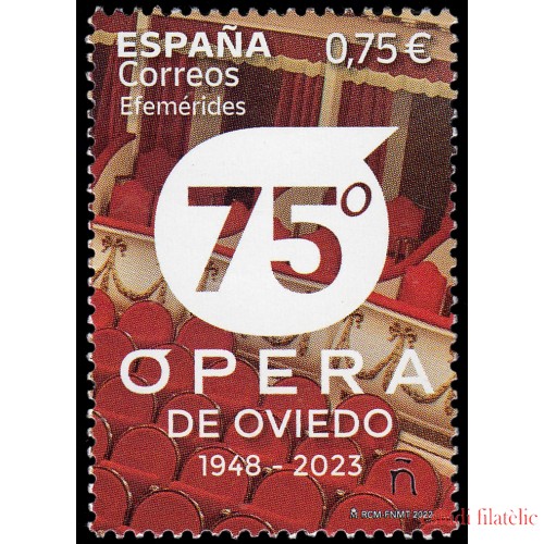 España Spain 5609 2022 Efemérides. 75 Temporada de la Ópera de Oviedo MNH