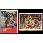 España Spain 5622/23 2022 Navidad. La Virgen de la Leche. Belén de Roca MNH Tarifa A Tarifa B