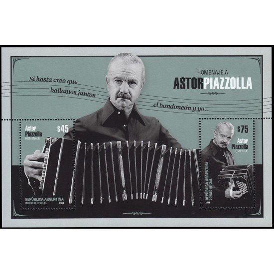 Argentina HB 161 2018 Homenajo a Astor Piazzolla MNH Argentina HB 161 2018 Homenajo a Astor Piazzolla MNH