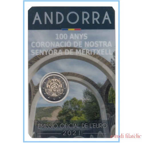 Andorra 2021 Cartera Oficial Coin Card Moneda 2 € conm Nuestra Señora  Meritxell