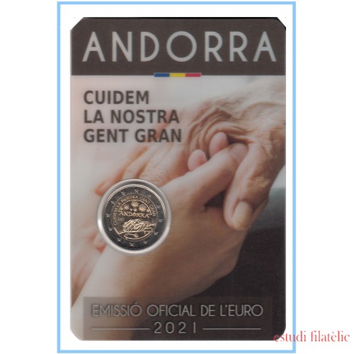 Andorra 2021 Cartera Oficial Coin Card Moneda 2 € conm Gente Mayor 