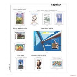 Hojas sellos Andorra Española Filober color 1875 montadas Hojas sellos Andorra Española Filober color 1875 montadas
