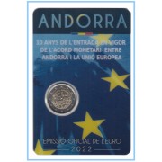 Andorra 2022 Cartera Oficial Coin Card Moneda 2 € conm 10 Av. Acuerdo EU 